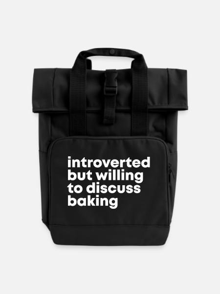 Backen, Backen, Backen, Backen - Rolltop Rucksack mit zwei Griffen - Schwarz