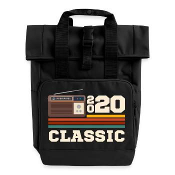 Retro-Klassiker 2020 Jubiläum - Rolltop Rucksack mit zwei Griffen - Schwarz - Vorne