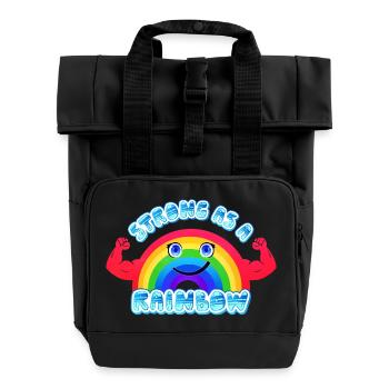 Strong as a Rainbow - Rolltop Rucksack mit zwei Griffen - Schwarz - Vorne