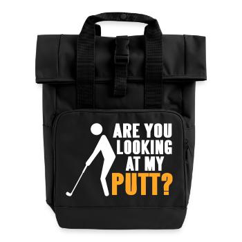 Funny Bogey Every Hole Threw Putter in Pond - Roll Top Backpack with Two Handles - black - Front