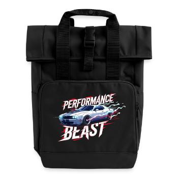 Muscle Car Performance Design - Rolltop Rucksack mit zwei Griffen - Schwarz - Vorne