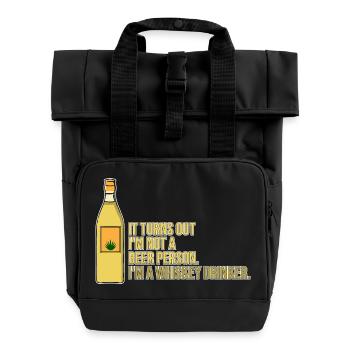 Whiskey Saying Whiskey Drinker Whiskey Lovers - Roll Top Backpack with Two Handles - black - Front