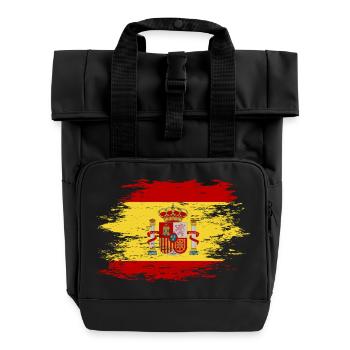 Drapeau de l’Espagne utilisé - Sac à dos Roll Top à deux anses - noir - Devant