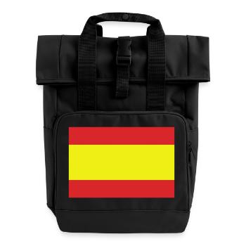 Spain - Flag - Roll Top Backpack with Two Handles - black - Front