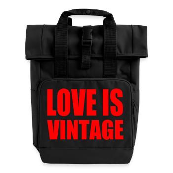 Love is vintage - Roll Top Backpack with Two Handles - black - Front