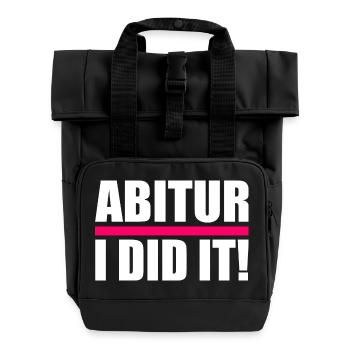 Abitur - Rolltop Rucksack mit zwei Griffen - Schwarz - Vorne