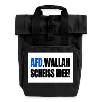 Afd wallah scheiss idee - Rolltop Rucksack mit zwei Griffen - Schwarz - Vorne