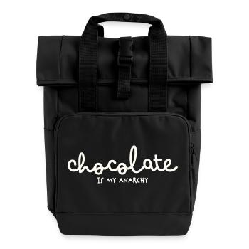 LE CHOCOLAT, C’EST MON ANARCHIE - Sac à dos Roll Top à deux anses - noir - Devant