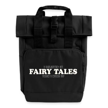 JE CROYAIS AUX CONTES DE FÉES, PUIS JE ME SUIS RÉVEILLÉE - Sac à dos Roll Top à deux anses - noir - Devant