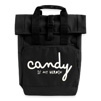 LES BONBONS SONT MON HÉROÏNE - Sac à dos Roll Top à deux anses - noir - Devant