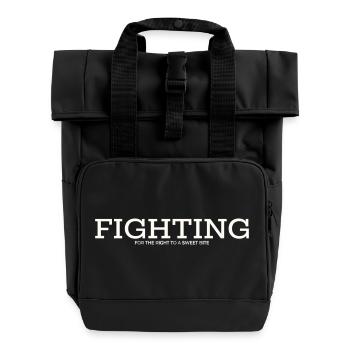 FIGHTING FOR THE RIGHT TO A SWEET BITE - Roll Top Backpack with Two Handles - black - Front