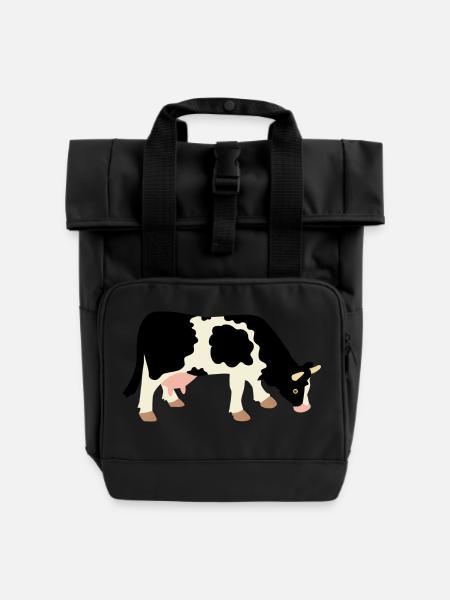 Kuh - Rolltop Rucksack mit zwei Griffen - Schwarz