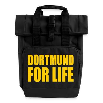 dortmund for life - Rolltop Rucksack mit zwei Griffen - Schwarz - Vorne