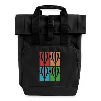Heißluftballon - Collage - Rolltop Rucksack mit zwei Griffen - Schwarz - Vorne