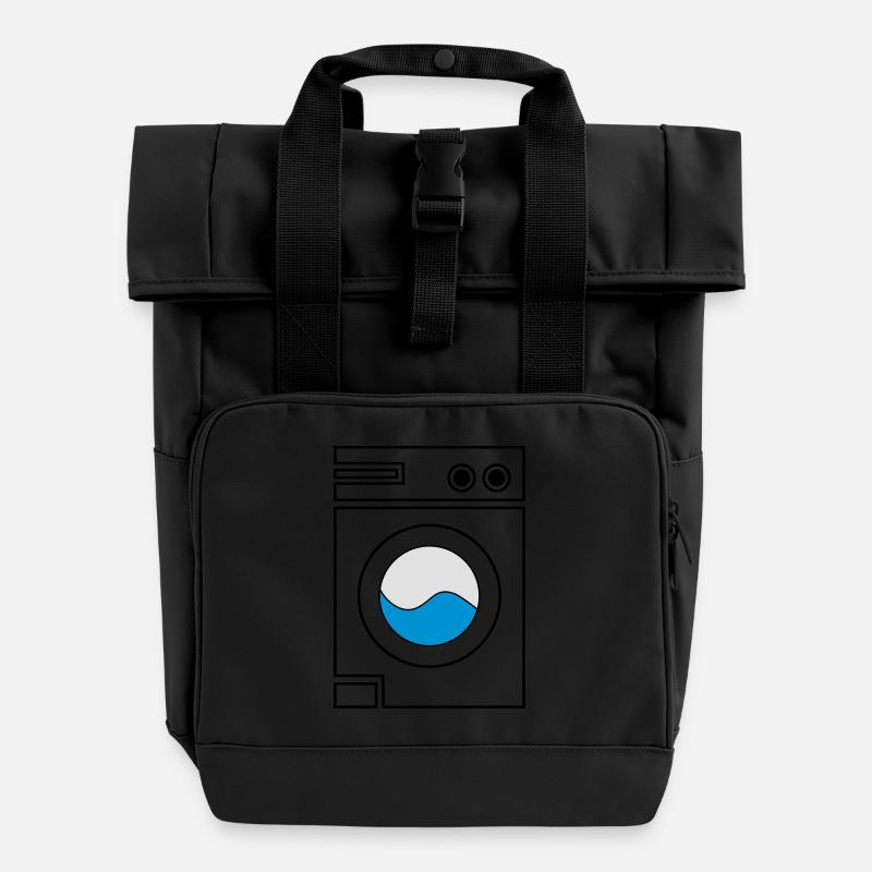 lave-linge - Sac à dos Roll Top à deux anses - noir