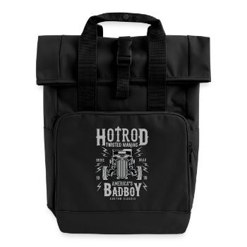 Twisted Hotrod - Rolltop Rucksack mit zwei Griffen - Schwarz - Vorne