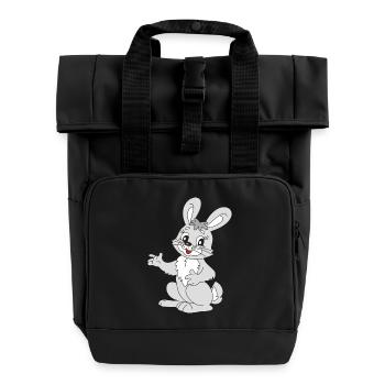 Süsses Häschen - Rolltop Rucksack mit zwei Griffen - Schwarz - Vorne