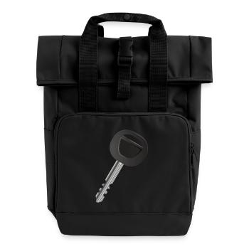 einzelner Autoschlüssel für Automobil Fans - Rolltop Rucksack mit zwei Griffen - Schwarz - Vorne