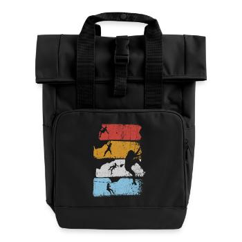 Surf Stripes Silhouette - Rolltop Rucksack mit zwei Griffen - Schwarz - Vorne