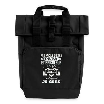 Papa bricoleur: ça gère - Sac à dos Roll Top à deux anses - noir - Devant