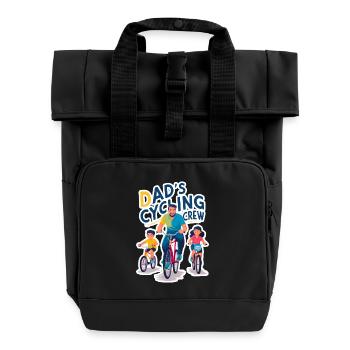 Dad's Cycling Crew Family Design - Roll Top Backpack with Two Handles - black - Front