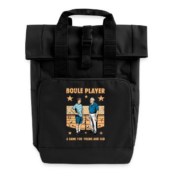 Boule player - Roll Top Backpack with Two Handles - black - Front