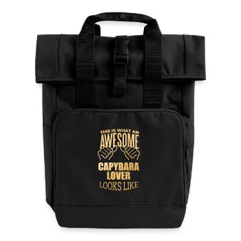 Capybara - Rolltop Rucksack mit zwei Griffen - Schwarz - Vorne