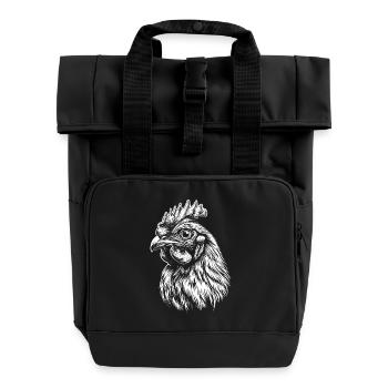 Huhn Portrait Henne Hühner Geflügel Geschenk - Rolltop Rucksack mit zwei Griffen - Schwarz - Vorne