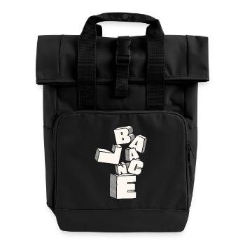 Balance in 3D Block Letters - Roll Top Backpack with Two Handles - black - Front