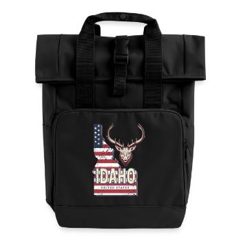 Idaho Vereinigte Staaten Vintage USA Souvenir - Rolltop Rucksack mit zwei Griffen - Schwarz - Vorne