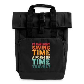 Zeitreise - Rolltop Rucksack mit zwei Griffen - Schwarz - Vorne