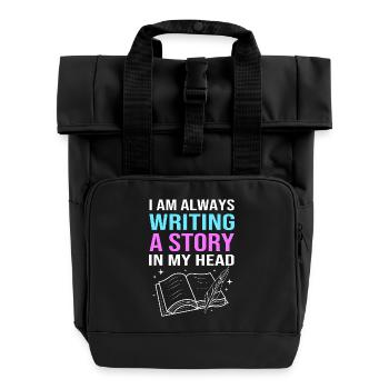 Gedicht Poesie - Rolltop Rucksack mit zwei Griffen - Schwarz - Vorne