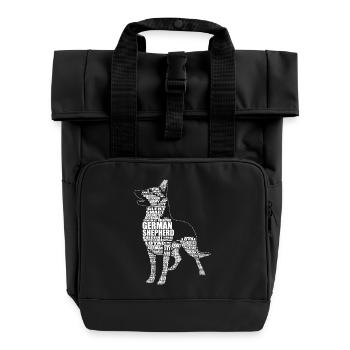 Typografie des Deutschen Schäferhundes - Wortkunst - Rolltop Rucksack mit zwei Griffen - Schwarz - Vorne