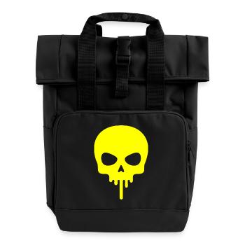 Crâne néon dégoulinant - Sac à dos Roll Top à deux anses - noir - Devant