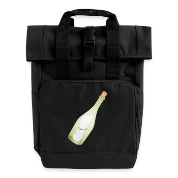 Romantische Vintage Flaschenpost mit alter Botscha - Rolltop Rucksack mit zwei Griffen - Schwarz - Vorne