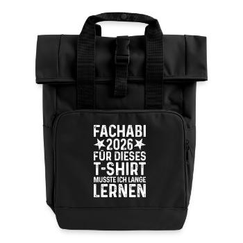 T-shirt Fachabi 2026 indiquant la remise des diplômes de longue durée d’apprentissage - Sac à dos Roll Top à deux anses - noir - Devant