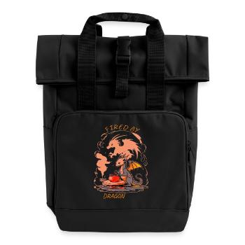 Dragon Forge - Fired by Magic Pottery Art - Roll Top Backpack with Two Handles - black - Front