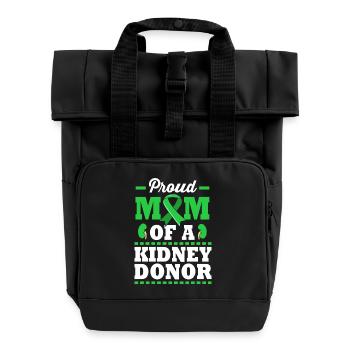 Kidney Donor Transplantation Organ Donation - Roll Top Backpack with Two Handles - black - Front