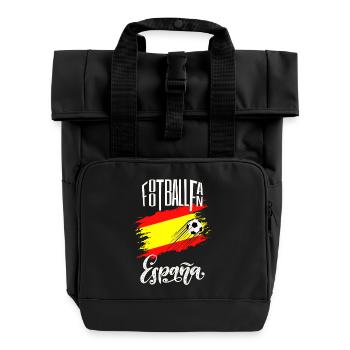 Fussball Fan Spanien - Rolltop Rucksack mit zwei Griffen - Schwarz - Vorne