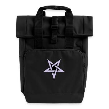Pentagram__V005 - Roll Top Backpack with Two Handles - black - Front
