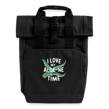 Aloe Vera Lovers and Introverts - Roll Top Backpack with Two Handles - black - Front