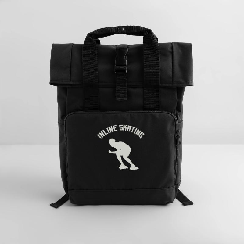 Inline Skating Roll Top Backpack with Two Handles