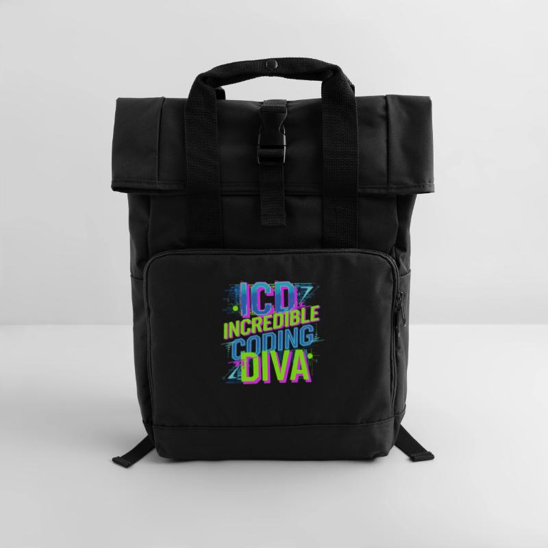 Creative minds in medical code Roll Top Backpack with Two Handles