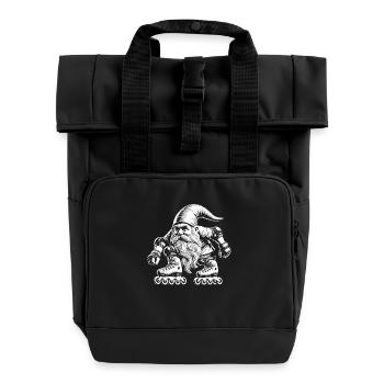 Inline Skates - Rolltop Rucksack mit zwei Griffen - Schwarz - Vorne