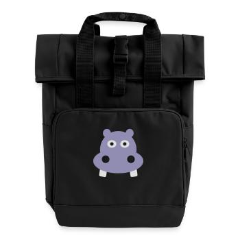 Hippo - Roll Top Backpack with Two Handles - black - Front