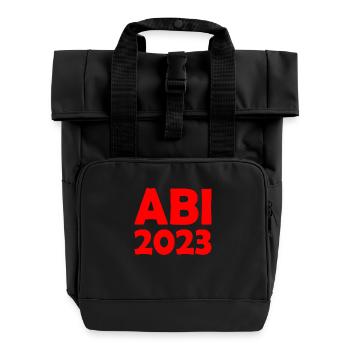 Abi 2023 - Rolltop Rucksack mit zwei Griffen - Schwarz - Vorne
