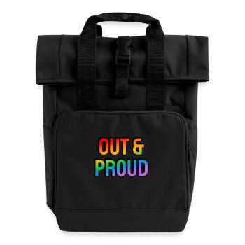 Fierté arc-en-ciel LGBT - Sac à dos Roll Top à deux anses - noir - Devant
