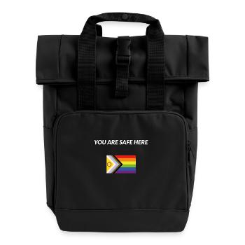 You Are Safe Here Inclusive Pride - Roll Top Backpack with Two Handles - black - Front