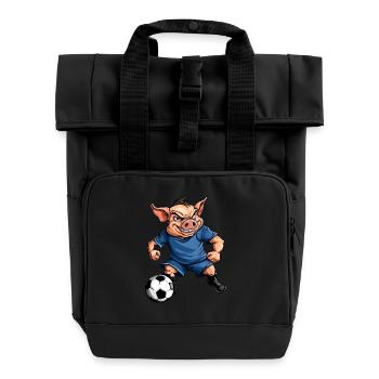 Cochon de football - Sac à dos Roll Top à deux anses - noir - Devant