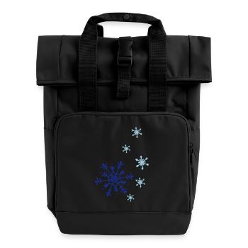 Snowflakes falling - Rolltop Rucksack mit zwei Griffen - Schwarz - Vorne